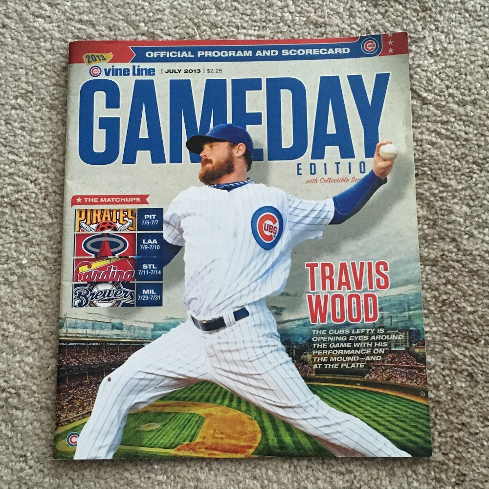 Collectible: Chicago Cubs Vine Line Program Scorecard July 2013